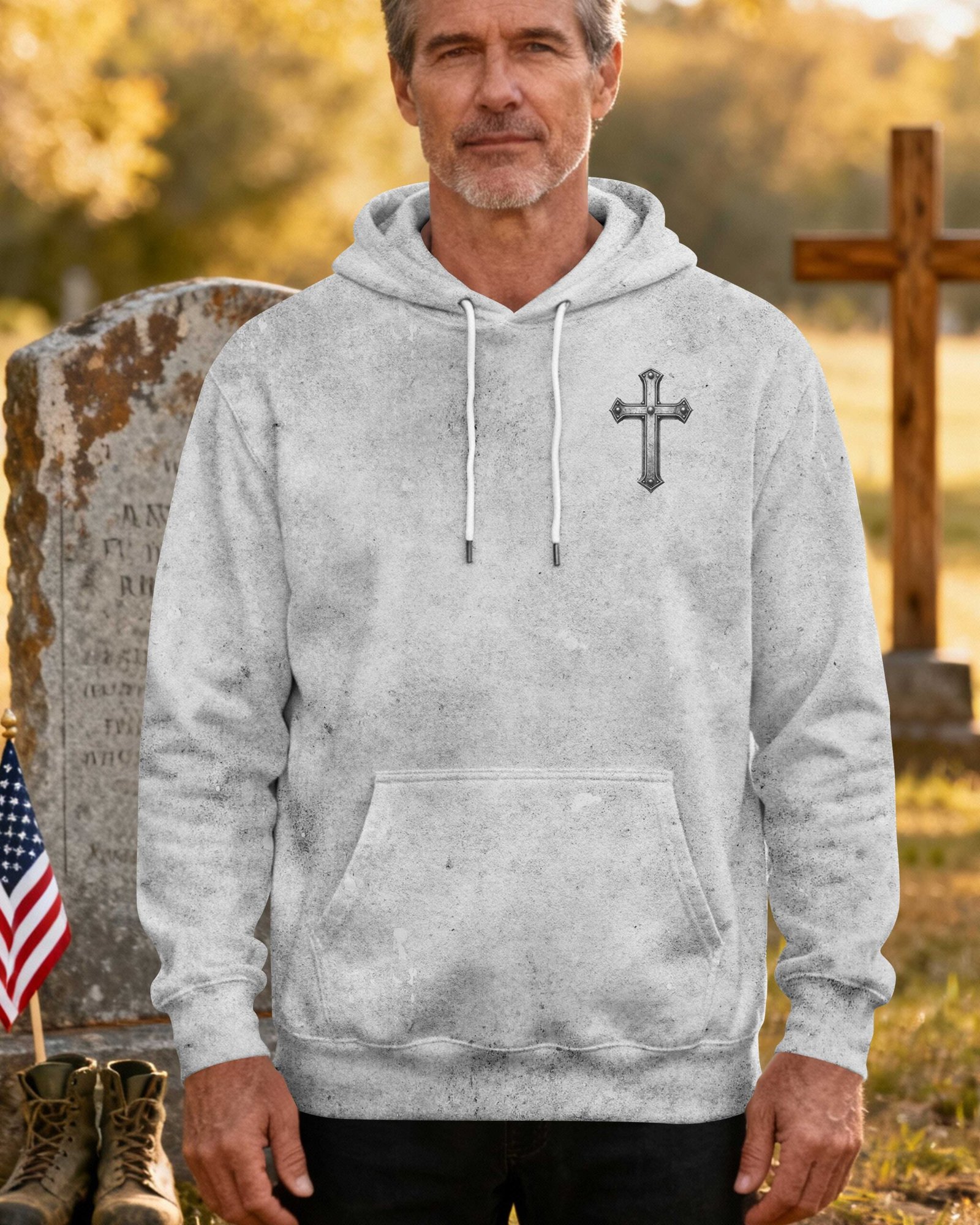 Fear Whispered: "run." Faith Answered: "stand." Hoodie - Image 7