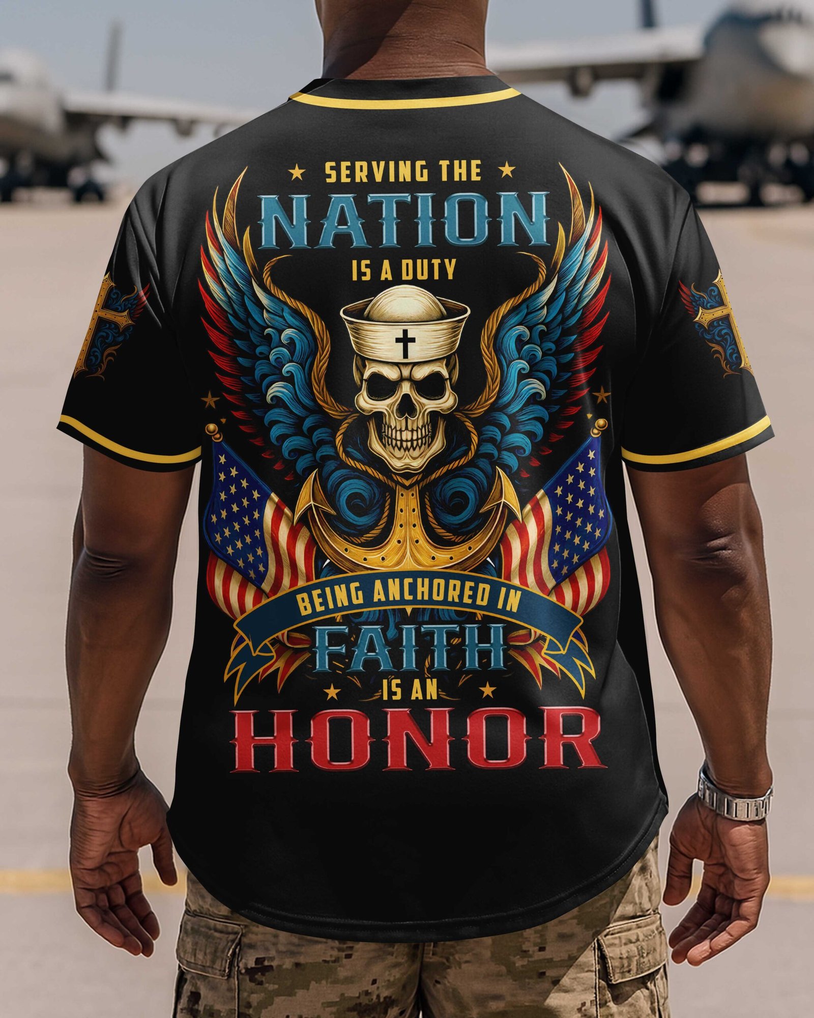 Serving The Nation Is A Duty Being Anchored In Faith Is An Honor T-Shirt - Image 5