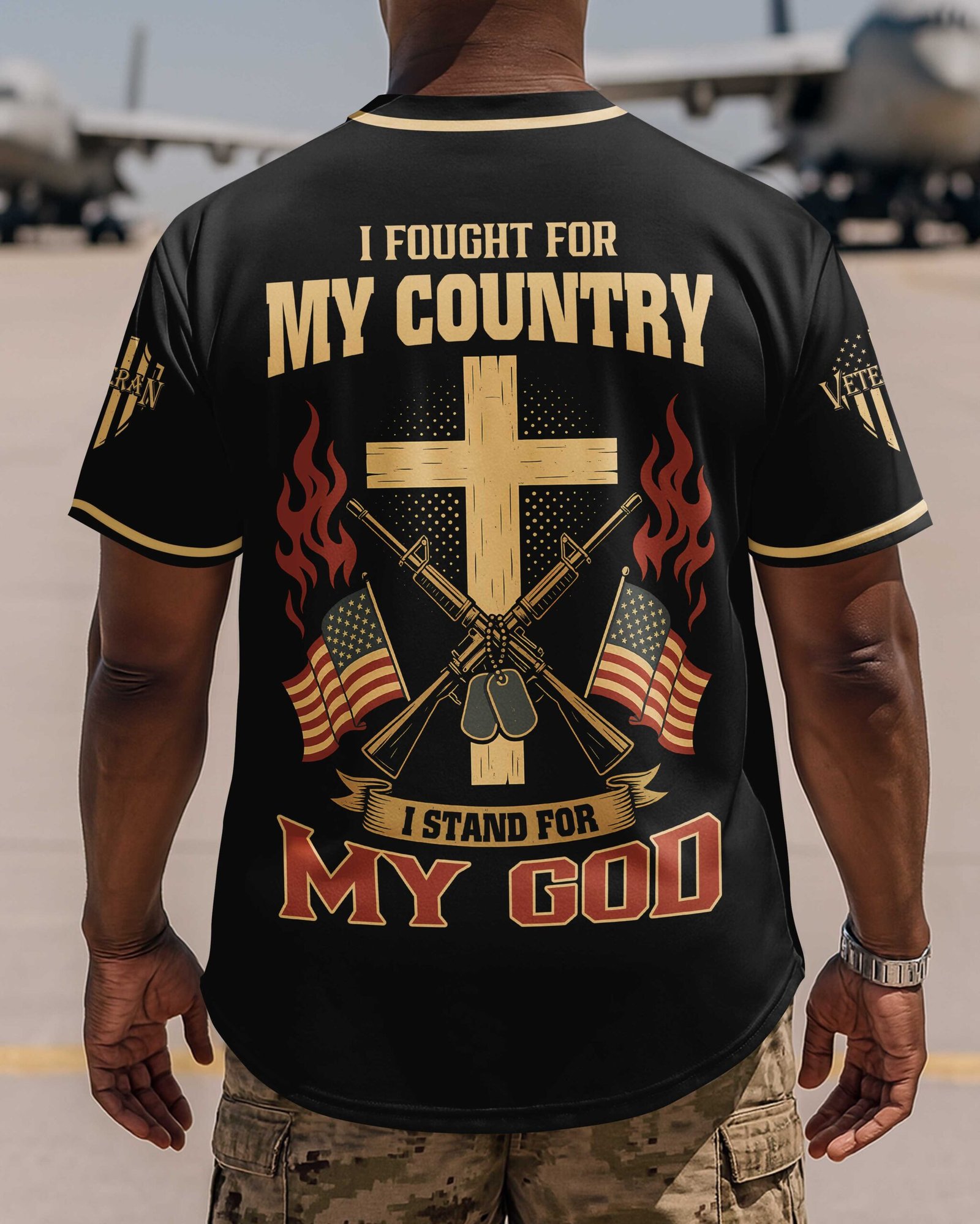 I Fought For My Country I Stand For My God T-Shirt - Image 7