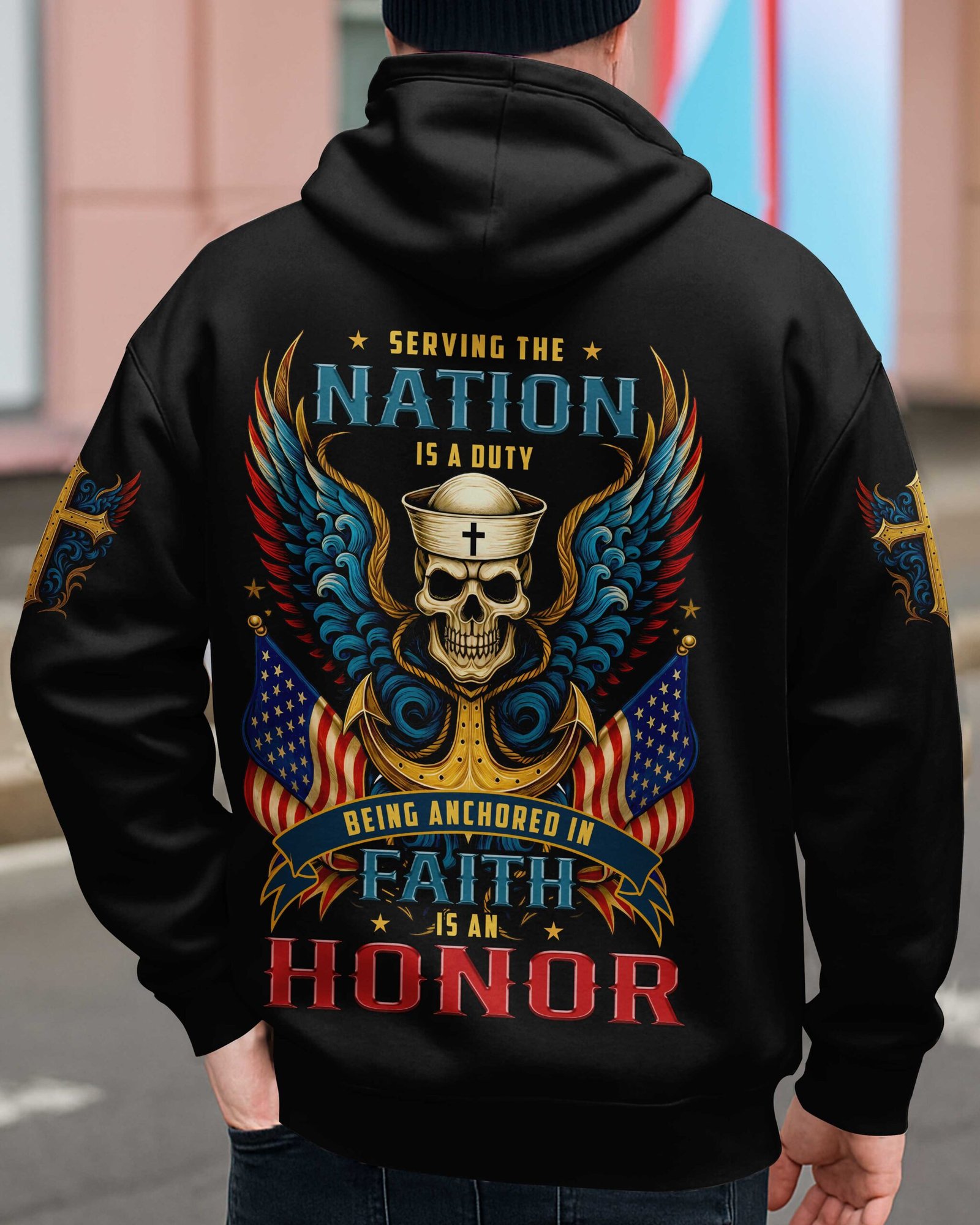 Serving The Nation Is A Duty Being Anchored In Faith Is An Honor T-Shirt - Image 12